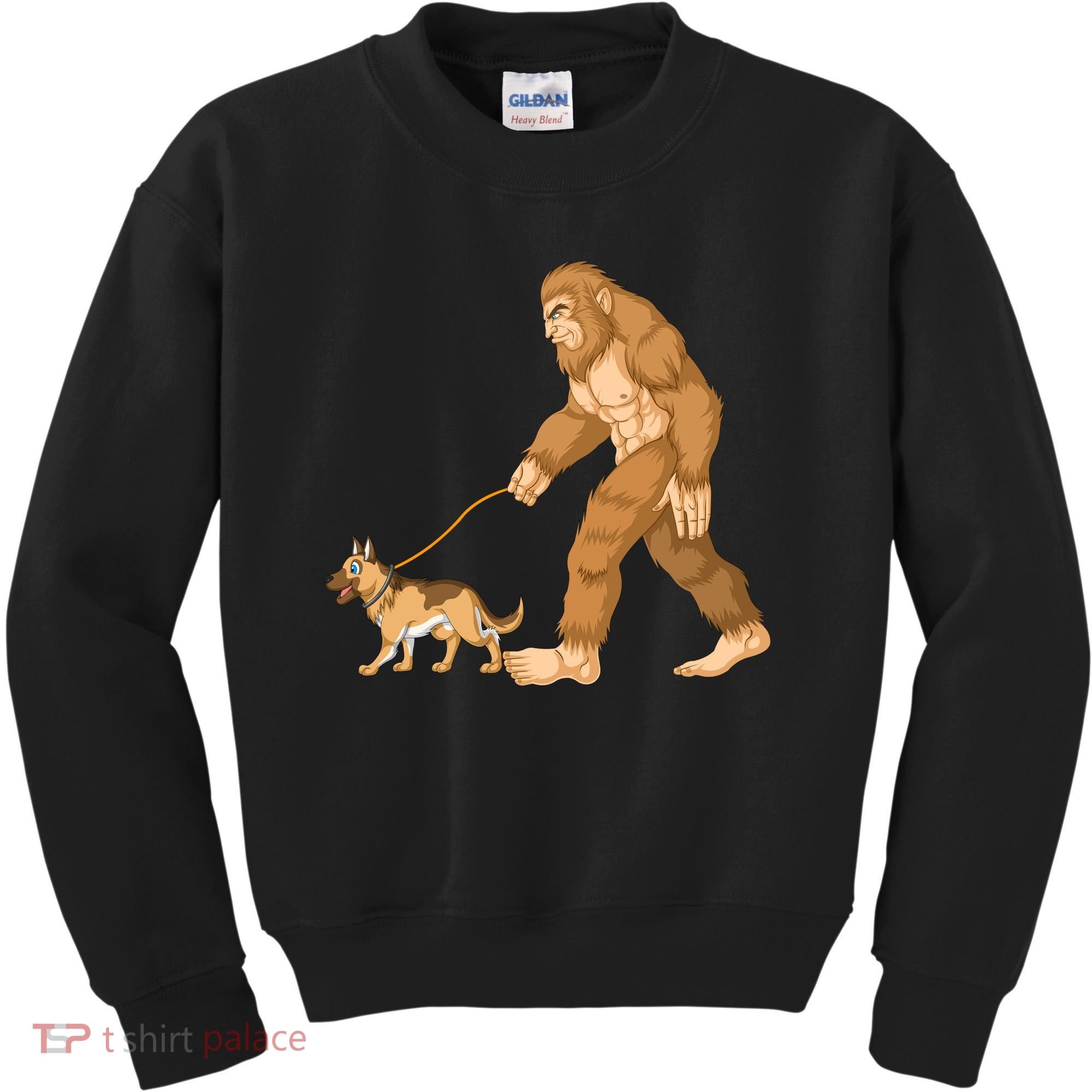Bigfoot Walking German Shepherd Kids Sweatshirt