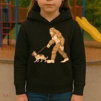 Bigfoot Walking German Shepherd Kids Hoodie thumb 3
