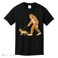 Bigfoot Walking German Shepherd Kids T-Shirt thumb 0
