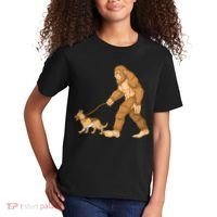 Bigfoot Walking German Shepherd Kids T-Shirt thumb 2