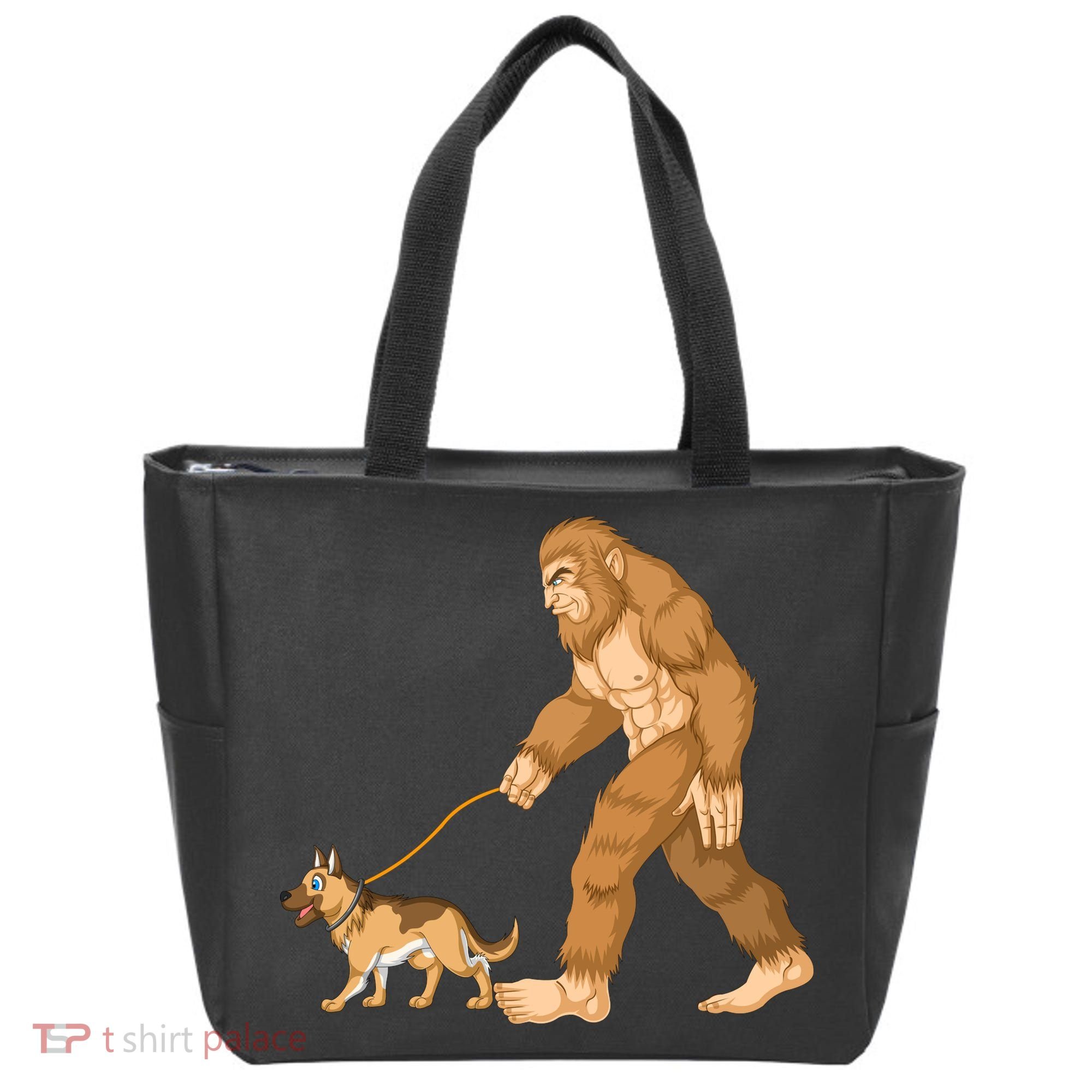 Bigfoot Walking German Shepherd Tote Bag