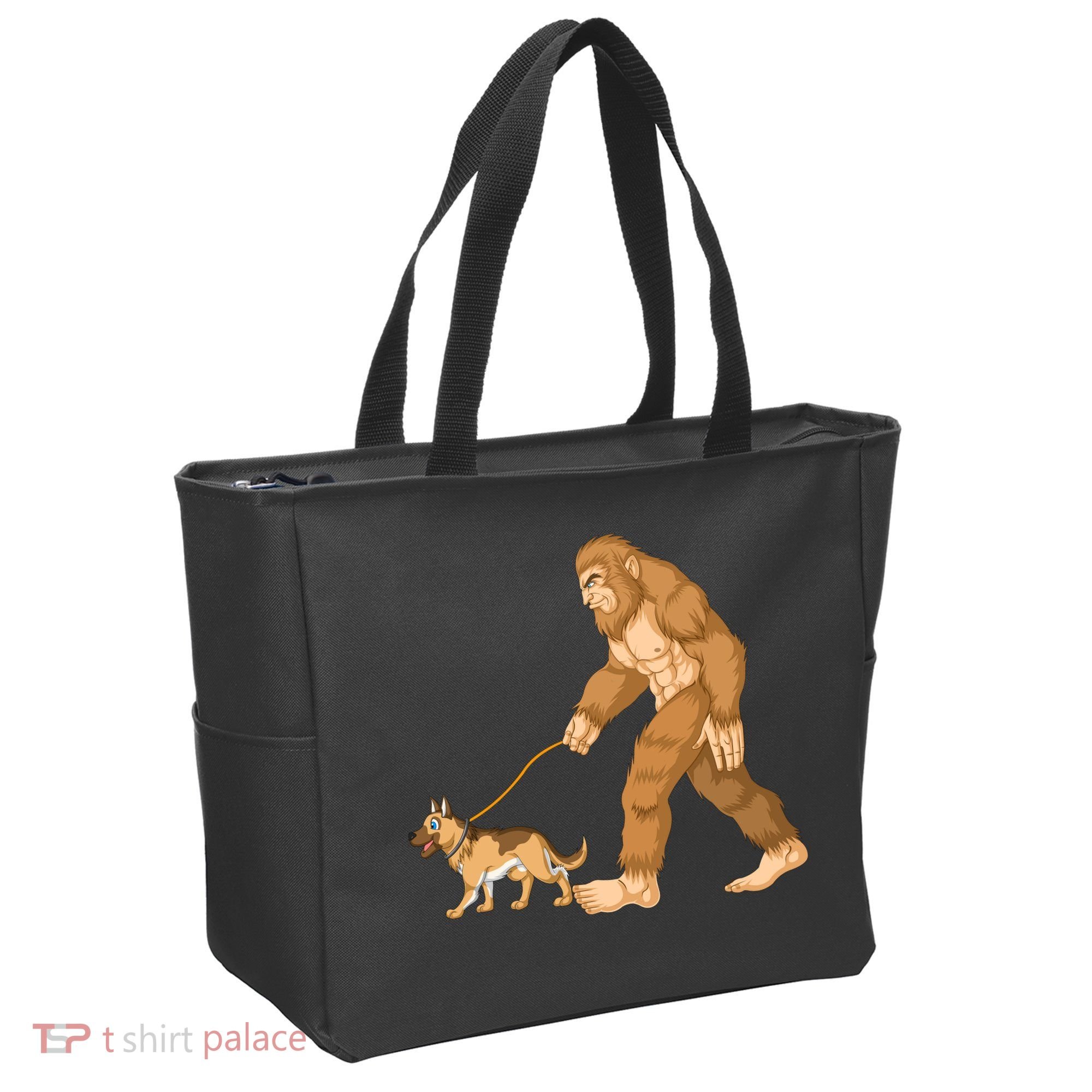 Bigfoot Walking German Shepherd Tote Bag