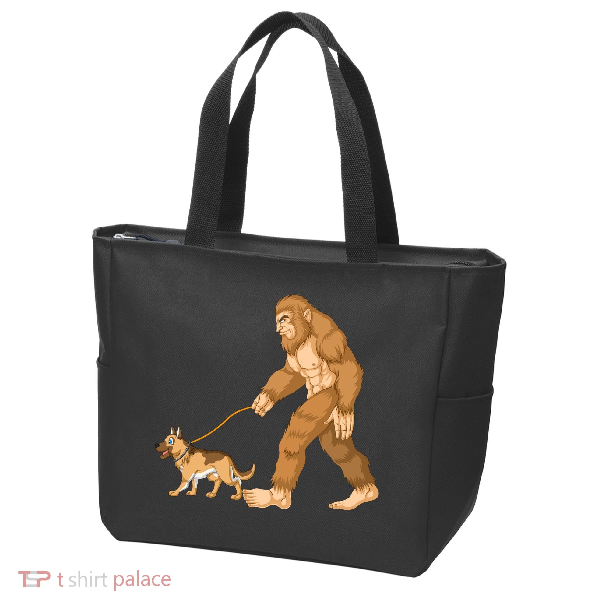 Bigfoot Walking German Shepherd Tote Bag