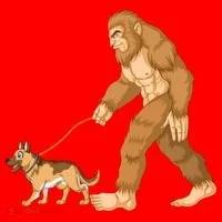 Bigfoot Walking German Shepherd Santa Hat thumb 1
