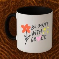 Bloom With Grace Summer Quote Coffee Mug thumb 2