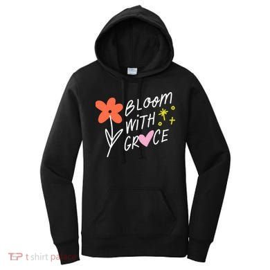 Bloom With Grace Summer Quote Women's Hoodie