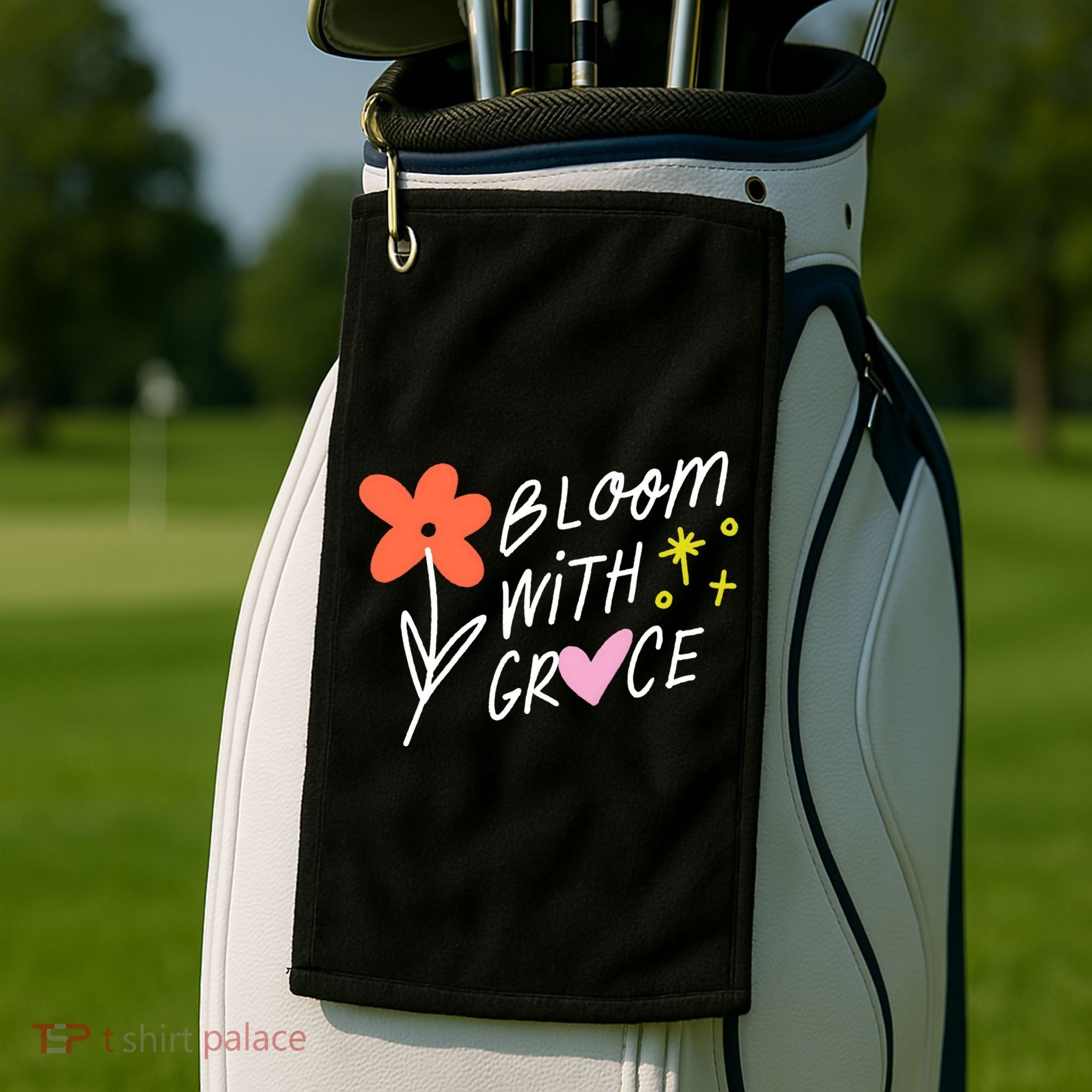 Bloom With Grace Summer Quote Golf Towel