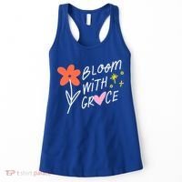 Bloom With Grace Summer Quote Women's Tank Top thumb 0