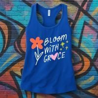 Bloom With Grace Summer Quote Women's Tank Top thumb 3