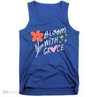 Bloom With Grace Summer Quote Tank Top thumb 0