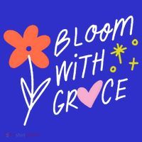 Bloom With Grace Summer Quote Women's Long Sleeve Shirt thumb 2