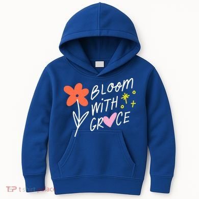 Bloom With Grace Summer Quote Kids Hoodie