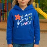 Bloom With Grace Summer Quote Kids Hoodie thumb 3