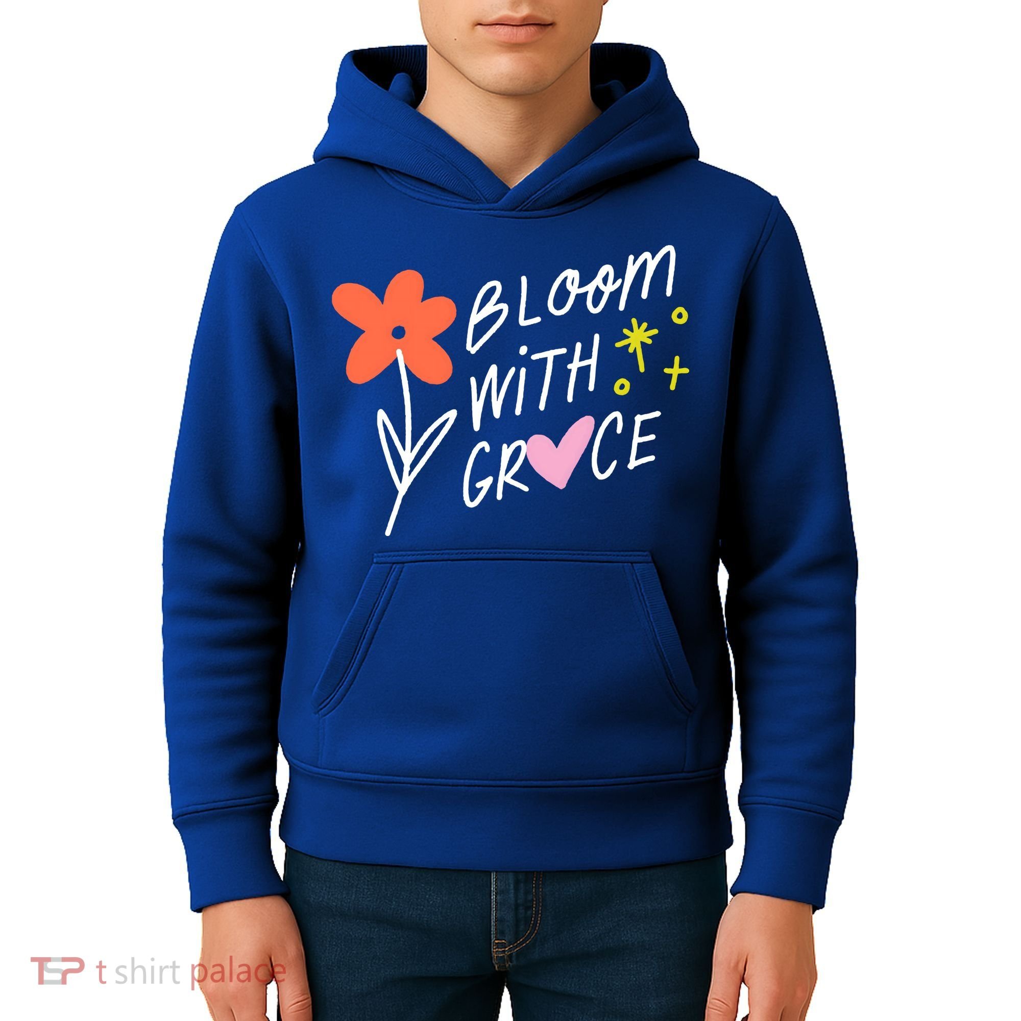 Bloom With Grace Summer Quote Kids Hoodie