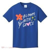 Bloom With Grace Summer Quote Kids T-Shirt thumb 0