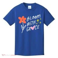 Bloom With Grace Summer Quote Kids T-Shirt thumb 0
