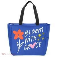 Bloom With Grace Summer Quote Tote Bag thumb 0