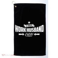 Best Work Husband Ever Work Gift Golf Towel thumb 0