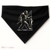 Bigfoot Walleye Hunting Angler Sasquatch Walleye Fishing USA-Made Doggie Bandana thumb 0