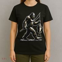 Bigfoot Walleye Hunting Angler Sasquatch Walleye Fishing T-Shirt thumb 4