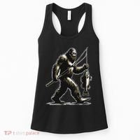 Bigfoot Walleye Hunting Angler Sasquatch Walleye Fishing Women's Tank Top thumb 0