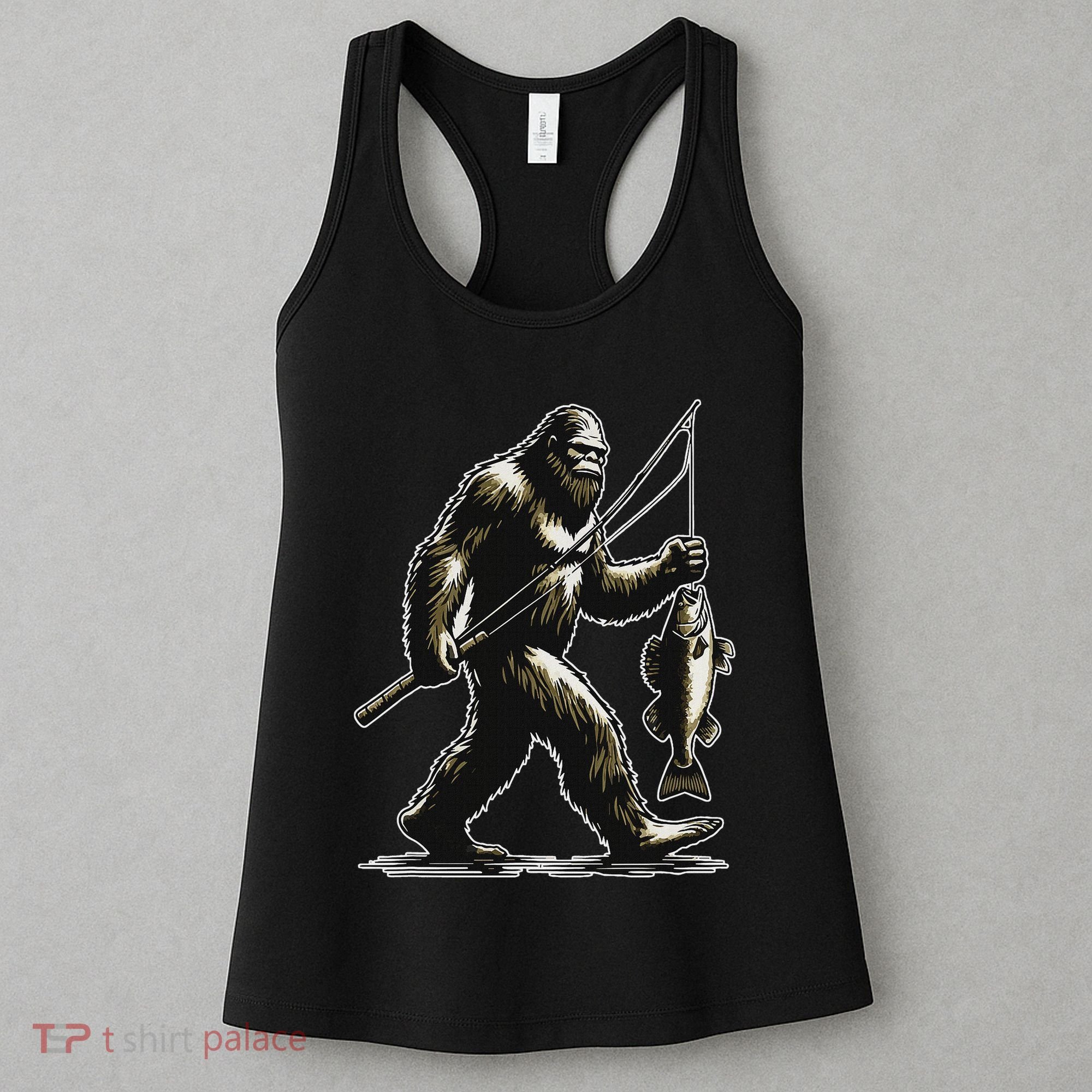 Bigfoot Walleye Hunting Angler Sasquatch Walleye Fishing Women's Tank Top