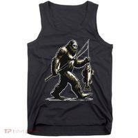 Bigfoot Walleye Hunting Angler Sasquatch Walleye Fishing Tank Top thumb 0