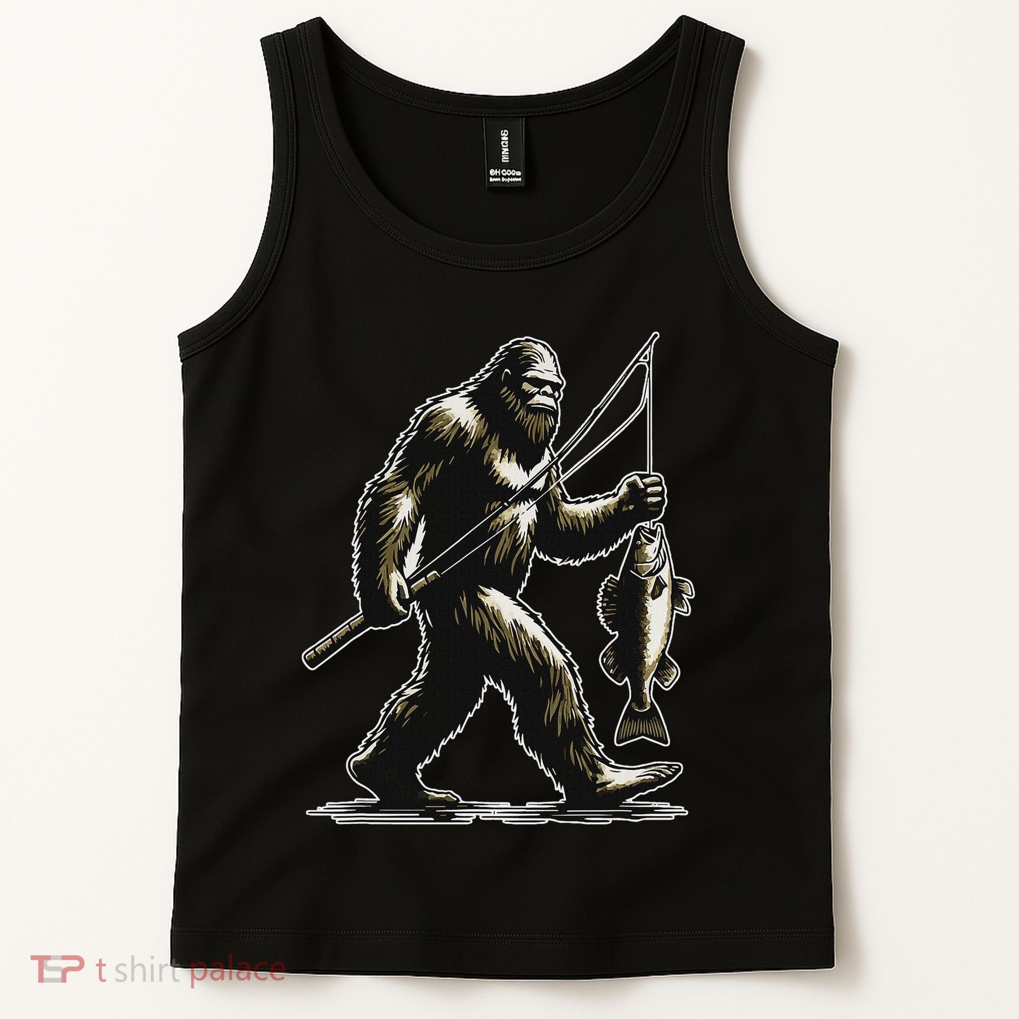 Bigfoot Walleye Hunting Angler Sasquatch Walleye Fishing Tank Top