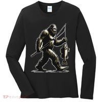 Bigfoot Walleye Hunting Angler Sasquatch Walleye Fishing Women's Long Sleeve Shirt thumb 0
