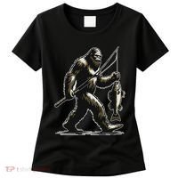 Bigfoot Walleye Hunting Angler Sasquatch Walleye Fishing Women's T-Shirt thumb 0
