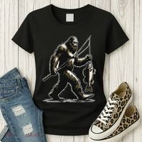 Bigfoot Walleye Hunting Angler Sasquatch Walleye Fishing Women's T-Shirt thumb 3
