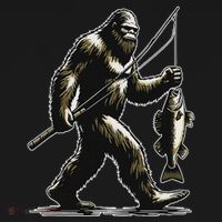 Bigfoot Walleye Hunting Angler Sasquatch Walleye Fishing Kids Sweatshirt thumb 2