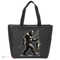 Bigfoot Walleye Hunting Angler Sasquatch Walleye Fishing Tote Bag thumb 0