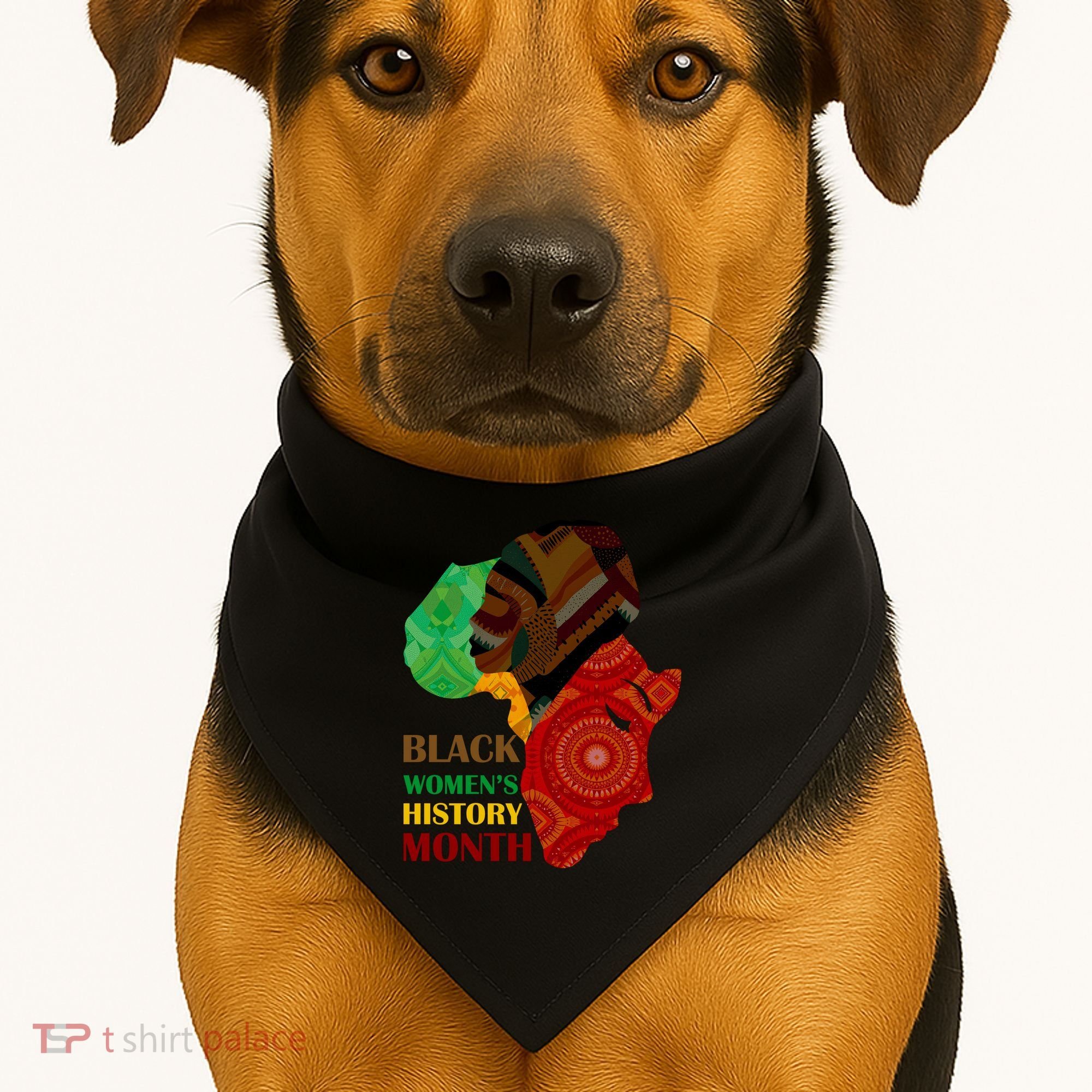 Black Women's History Month African Patterns  USA-Made Doggie Bandana
