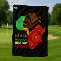 Black Women's History Month African Patterns  Golf Towel thumb 1