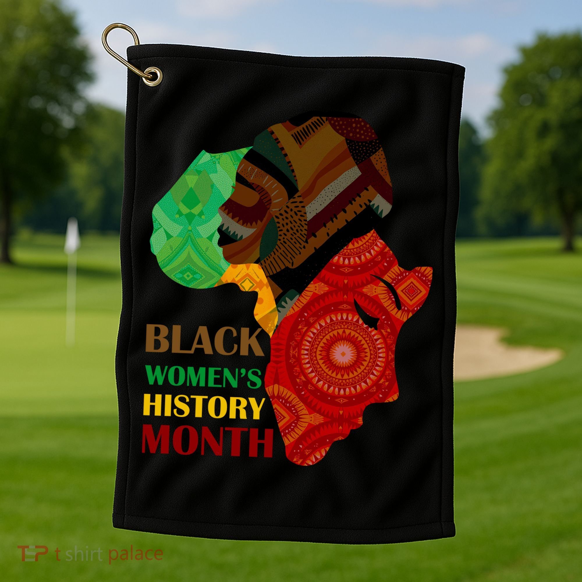 Black Women's History Month African Patterns  Golf Towel
