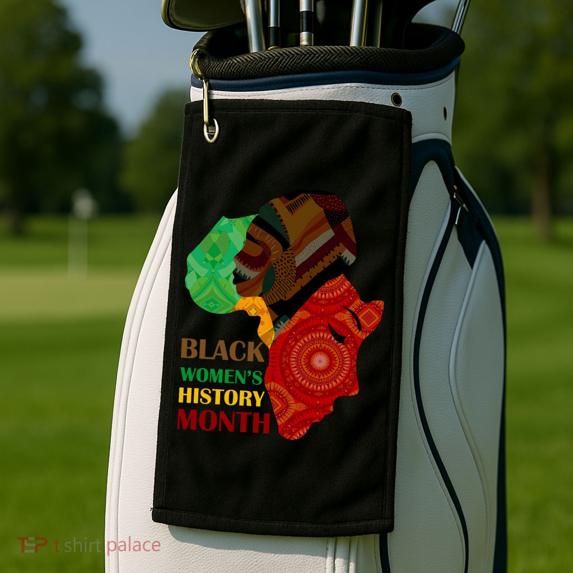 Black Women's History Month African Patterns  Golf Towel