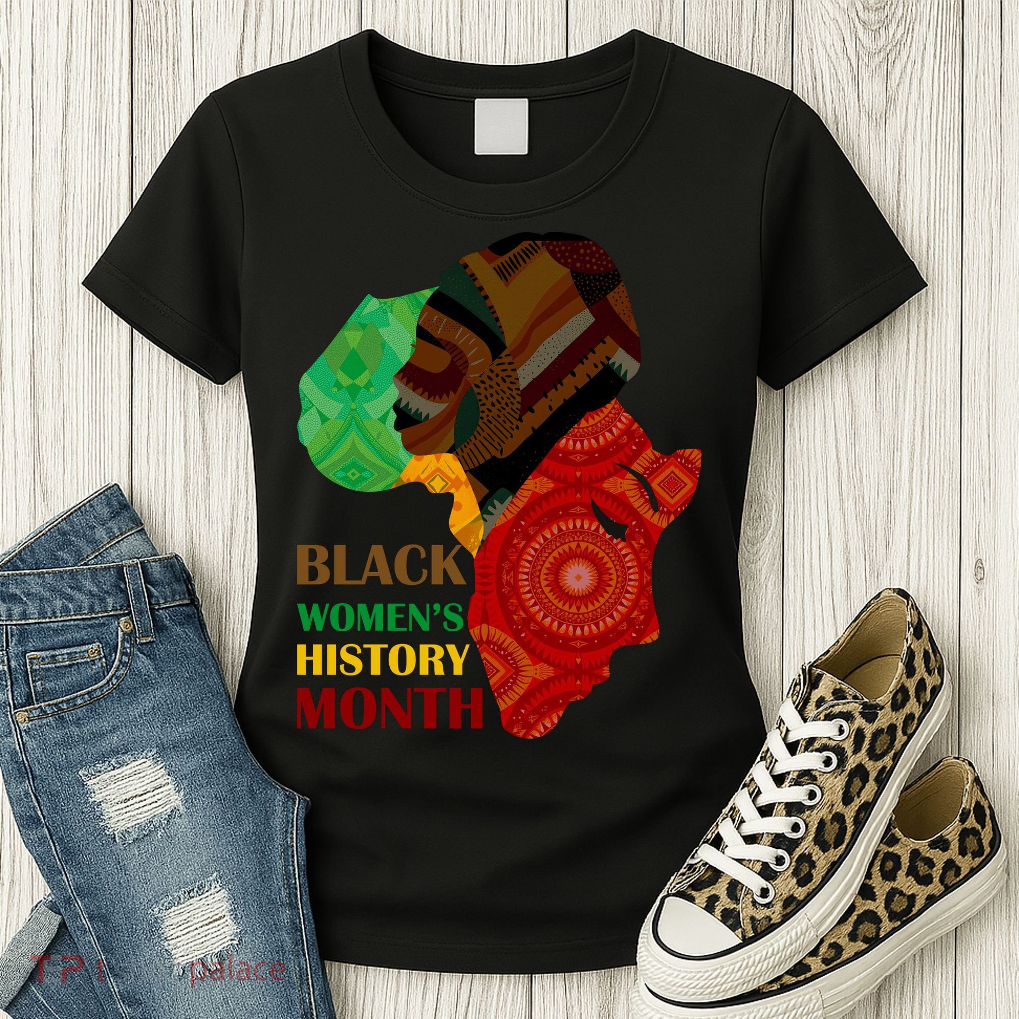Black Women's History Month African Patterns  Women's T-Shirt