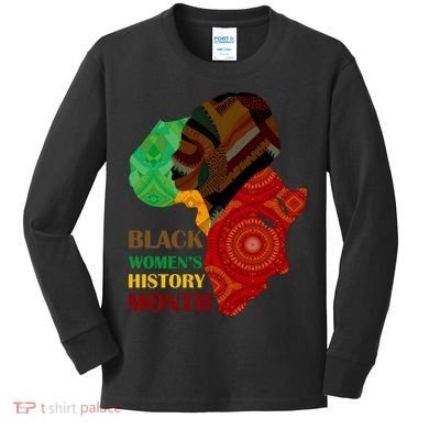 Black Women's History Month African Patterns  Kids Long Sleeve Shirt