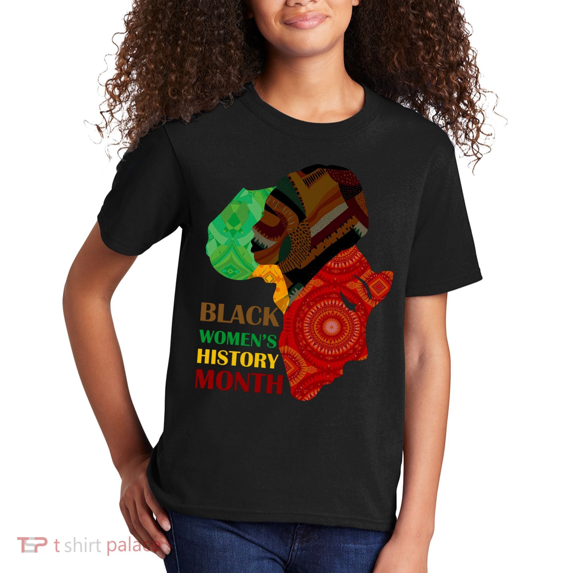 Black Women's History Month African Patterns  Kids T-Shirt