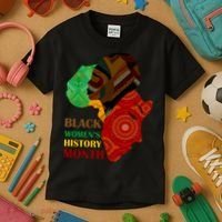 Black Women's History Month African Patterns  Kids T-Shirt thumb 3