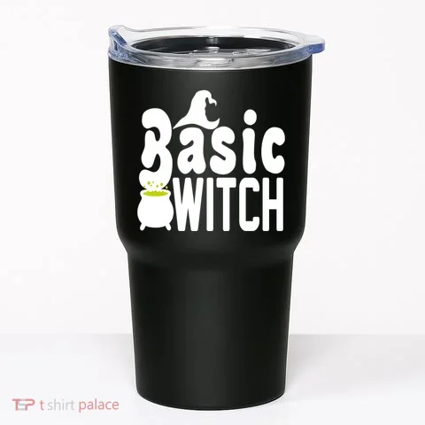 Basic Witch Halloween Funny Tumbler in the selected color