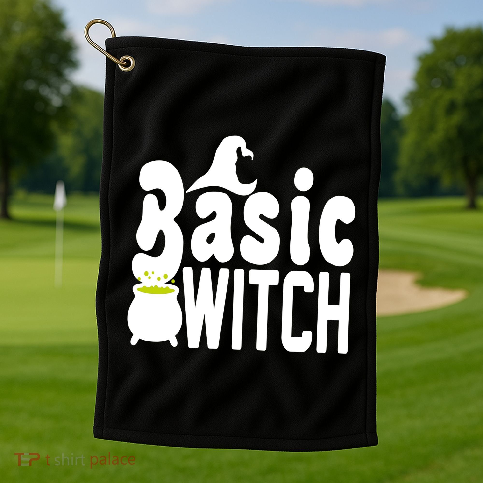 Basic Witch Halloween Funny Golf Towel