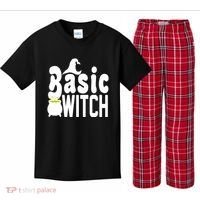 Basic Witch Halloween Funny Kids Plaid Pajama Set thumb 0