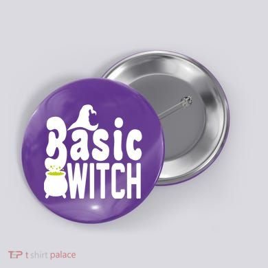 Basic Witch Halloween Funny Button