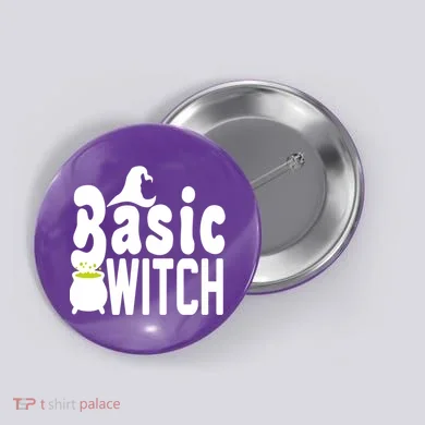 Basic Witch Halloween Funny Button