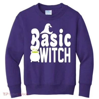 Basic Witch Halloween Funny Kids Sweatshirt