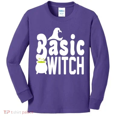 Basic Witch Halloween Funny Kids Long Sleeve Shirt
