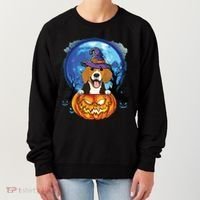 Beagle Witch Hat Pumpkin Scary Halloween Dog Lovers Women's Sweatshirt thumb 0