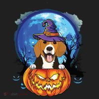 Beagle Witch Hat Pumpkin Scary Halloween Dog Lovers Women's Sweatshirt thumb 2